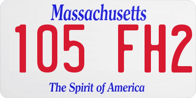 MA license plate 105FH2