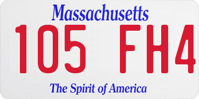 MA license plate 105FH4