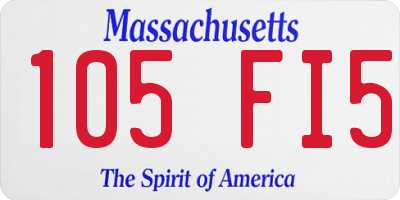 MA license plate 105FI5