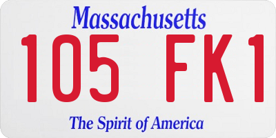 MA license plate 105FK1