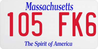 MA license plate 105FK6