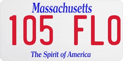 MA license plate 105FL0