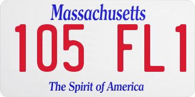 MA license plate 105FL1
