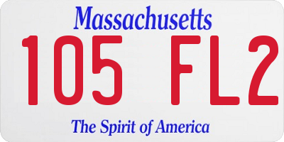 MA license plate 105FL2
