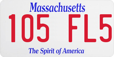 MA license plate 105FL5