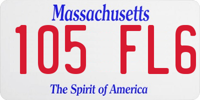 MA license plate 105FL6