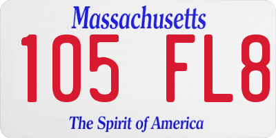 MA license plate 105FL8