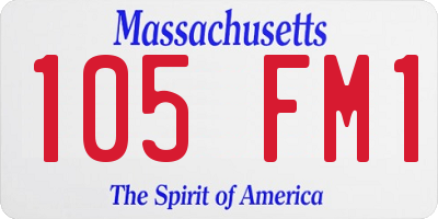 MA license plate 105FM1