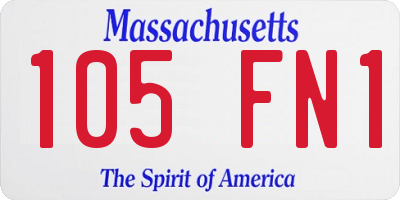 MA license plate 105FN1