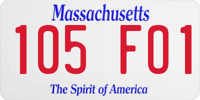 MA license plate 105FO1