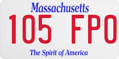MA license plate 105FP0