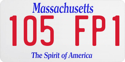 MA license plate 105FP1