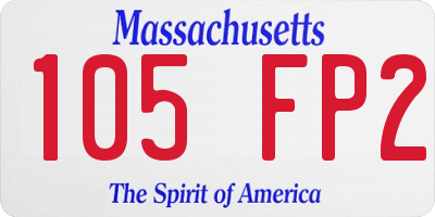 MA license plate 105FP2