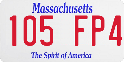 MA license plate 105FP4
