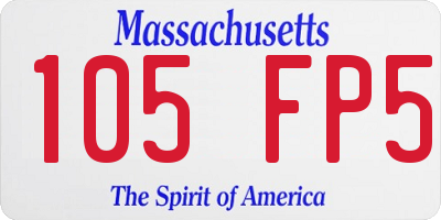 MA license plate 105FP5
