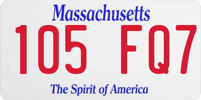 MA license plate 105FQ7