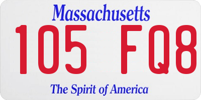 MA license plate 105FQ8