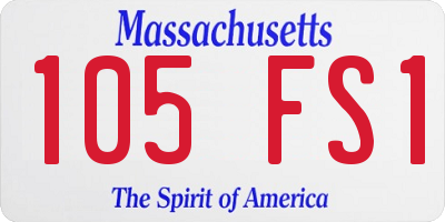 MA license plate 105FS1