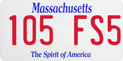 MA license plate 105FS5
