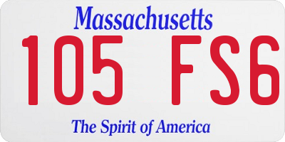MA license plate 105FS6