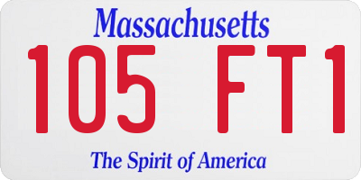 MA license plate 105FT1