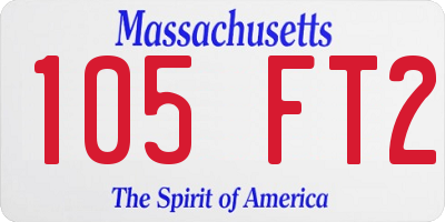 MA license plate 105FT2