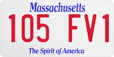 MA license plate 105FV1