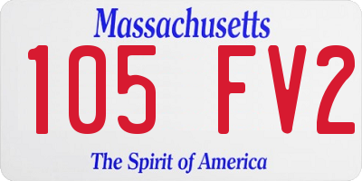 MA license plate 105FV2