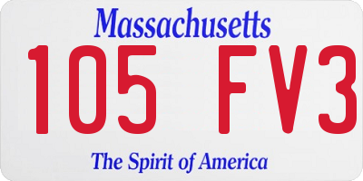 MA license plate 105FV3