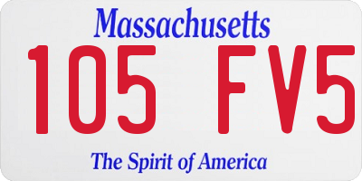MA license plate 105FV5