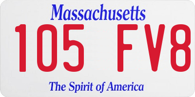 MA license plate 105FV8