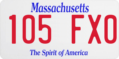 MA license plate 105FX0