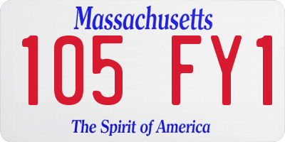 MA license plate 105FY1