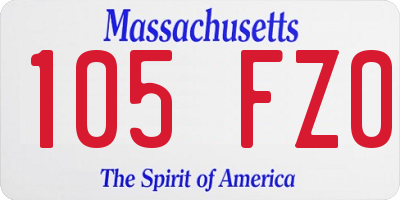 MA license plate 105FZ0