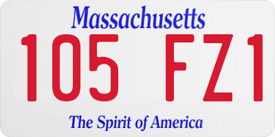 MA license plate 105FZ1