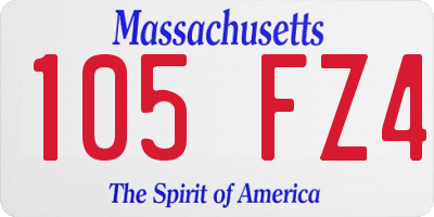 MA license plate 105FZ4