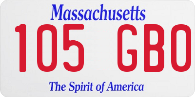 MA license plate 105GB0