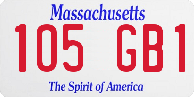 MA license plate 105GB1