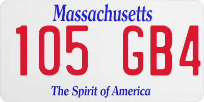 MA license plate 105GB4