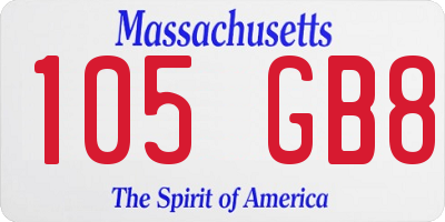 MA license plate 105GB8