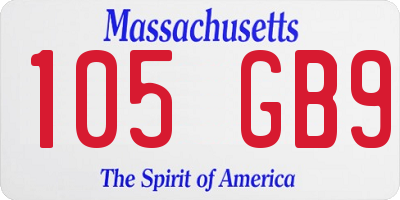 MA license plate 105GB9