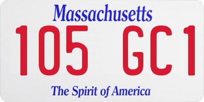 MA license plate 105GC1