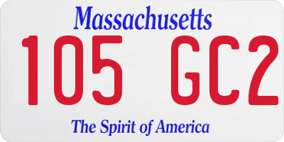 MA license plate 105GC2