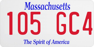 MA license plate 105GC4