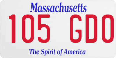 MA license plate 105GD0