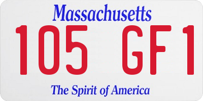 MA license plate 105GF1