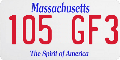 MA license plate 105GF3