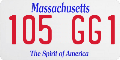 MA license plate 105GG1