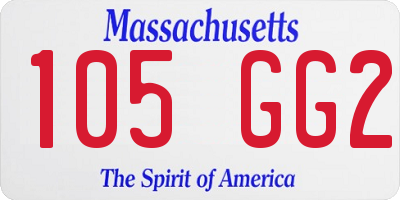 MA license plate 105GG2