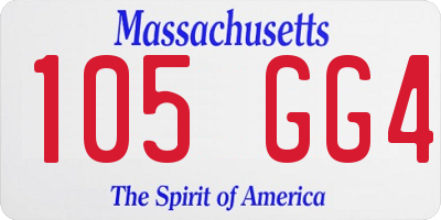 MA license plate 105GG4
